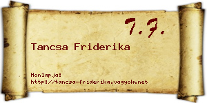 Tancsa Friderika névjegykártya